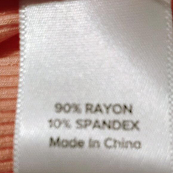 Evereve Top Stevie Twist Sleeve Ribbed Pastel Pink Peach Stretchy Scoop Neck XS - Picture 10 of 14